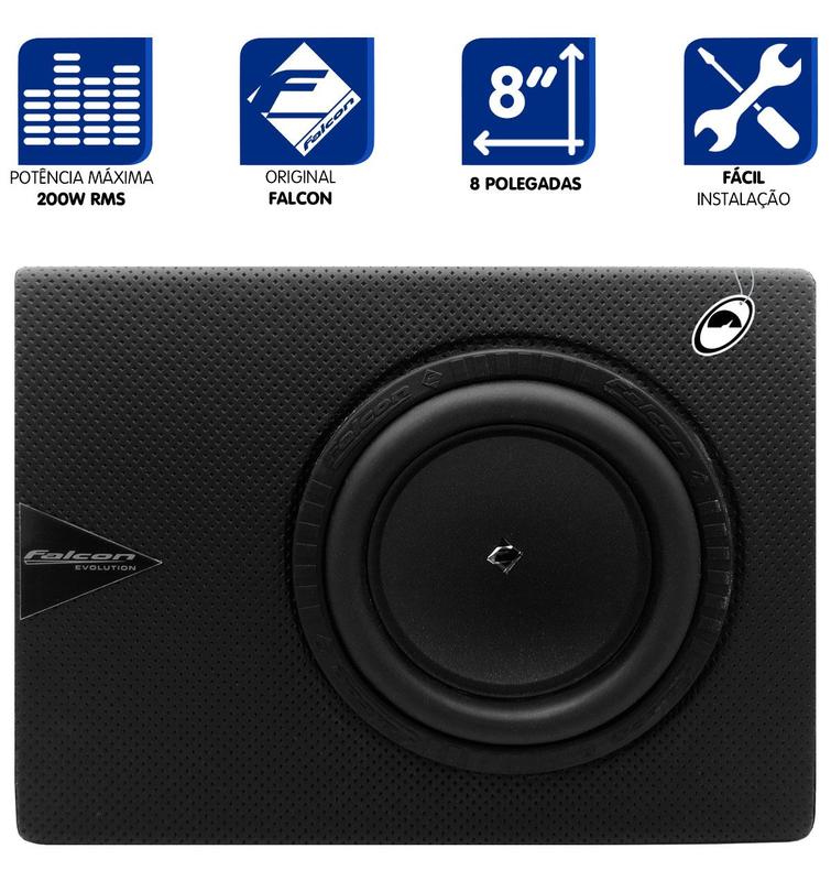 Caixa Slim Falcon Evolution 8 Polegadas XS 160 8SL MDF Passiva